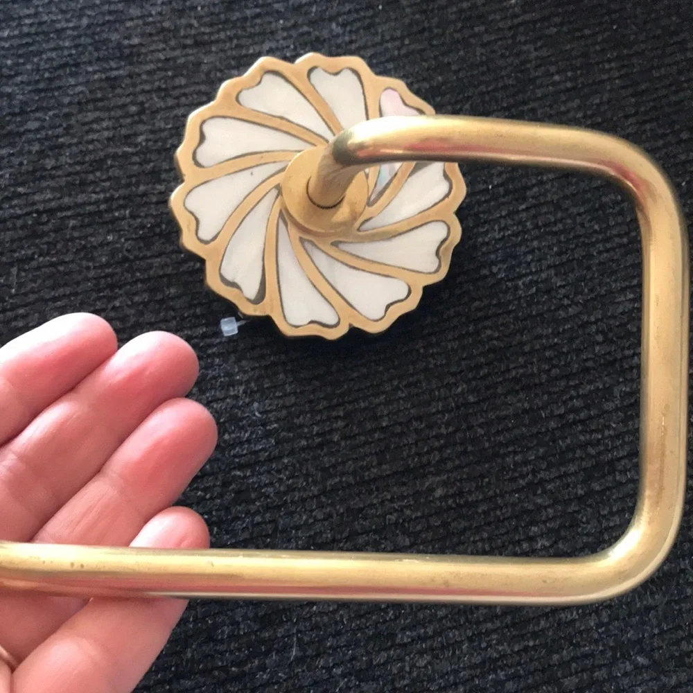 Anthropologie Gracie toilet paper holder new gold